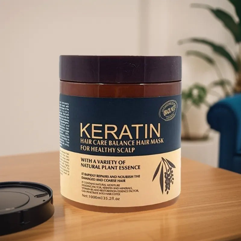 Keratin Hair Mask – Deep Repair & Strengthening Treatment | Nourishing Keratin Complex, Smooths Frizz, Restores Shine & Protects Color-Treated Hair (500ml)
