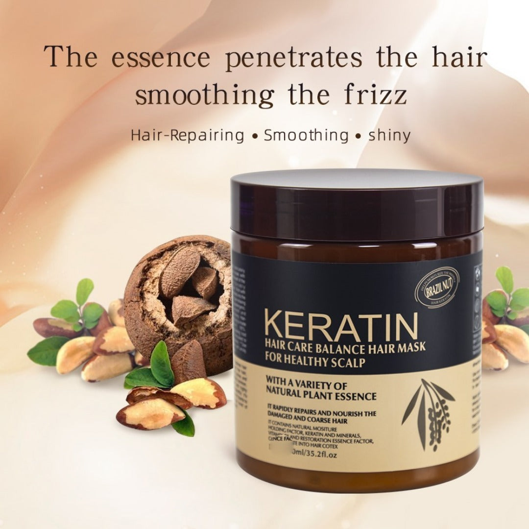 Keratin Hair Mask – Deep Repair & Strengthening Treatment | Nourishing Keratin Complex, Smooths Frizz, Restores Shine & Protects Color-Treated Hair (500ml)